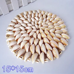 15cm Weave Natural Cowrie Conch Seashell Sun Flower Circles Round Coasters Insulation Mugs Cup Mats Wedding Table Decor