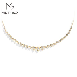 MINTYBOX S925 Sterling Silver Moissanite Snake D VVS1 Lab Diamond 18k Plated 45cm Necklaces for Women Birthday Jewelry Gift
