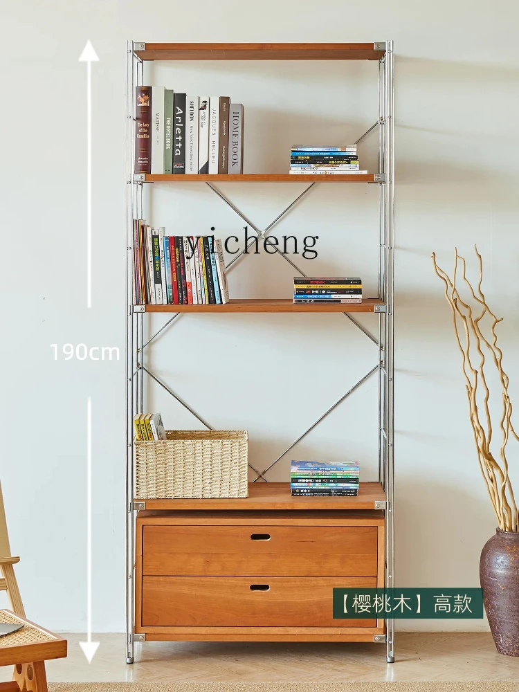 D27- Kitchen Microwave Oven Shelf Stainless Steel Solid Wood Storage Shelf Floor Cave Board Bookshelf