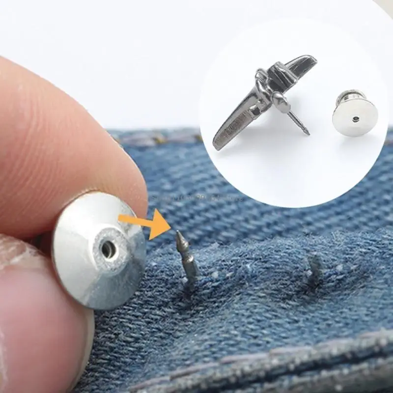 3PCS Crossed Star Waist Buckle Clasp Button Nonsewing Waist Pin for Loose Jeans