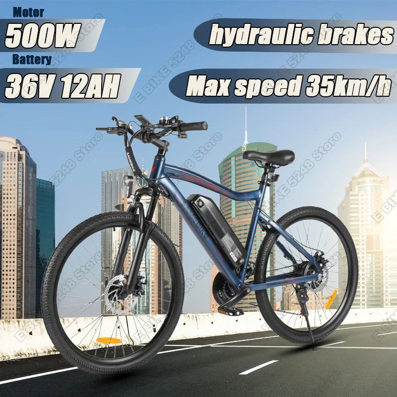 SAMEBIKE SY26-II bicicleta eléctrica 500W Motor 36V 12AH batería de litio bicicleta eléctrica urbana neumático ancho de 26 pulgadas bicicleta eléctrica de montaña