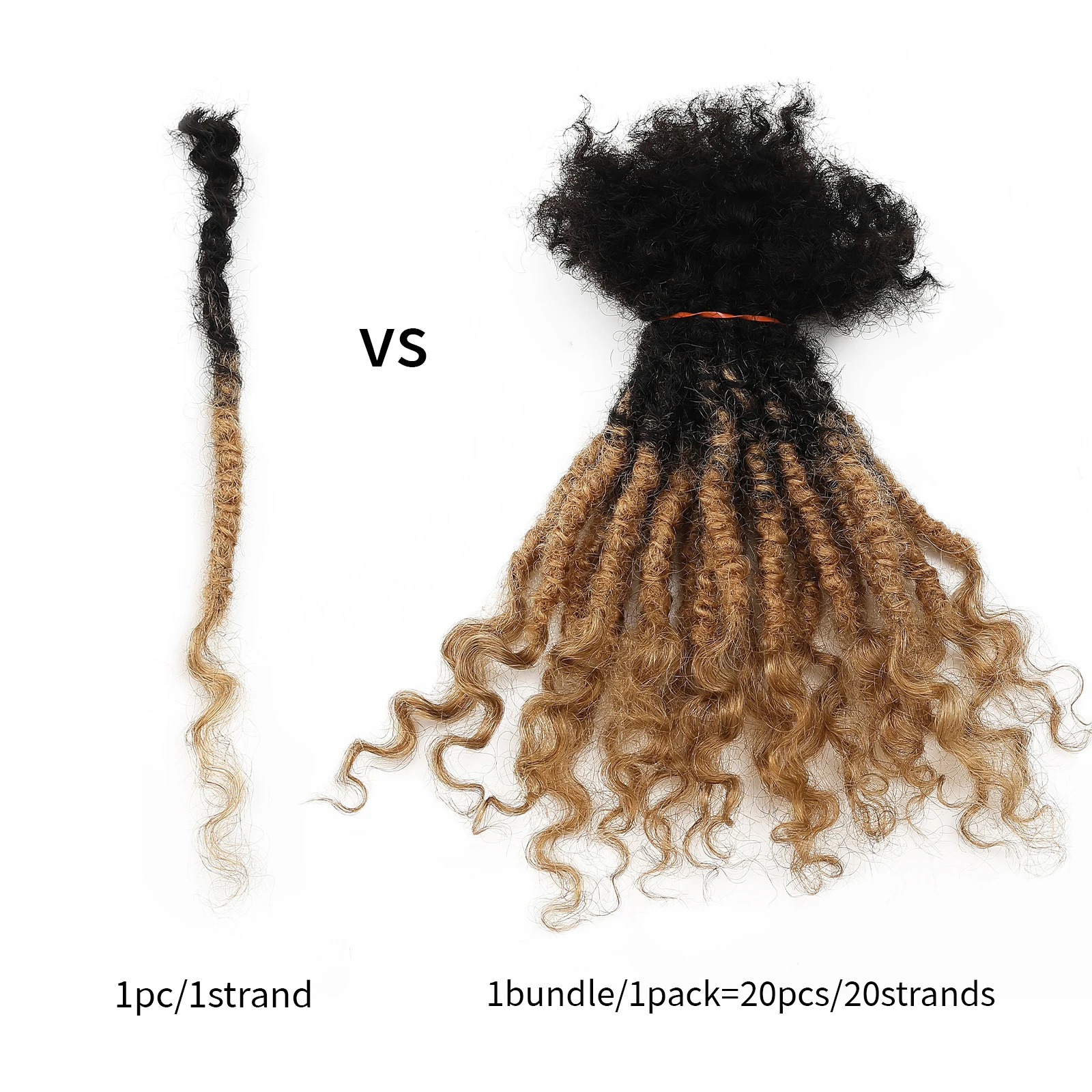 Dreadlocks ANNA Naturhaar 20 Strähnen/Packung 6-30 Zoll 0,8 cm 1B/27 #   Dreadlocks Brasilianische Lisa Locs Dreadlocks für Schwarze Schönheiten