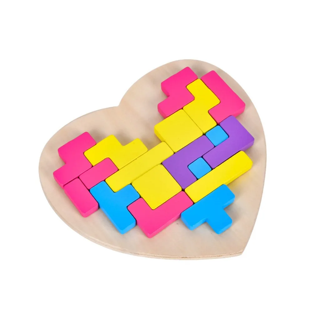 

Puzzle Stacking Love Unlock Building Block Hands-on Ability Montessori Love Unlock Balance Toys Preschool Learning
