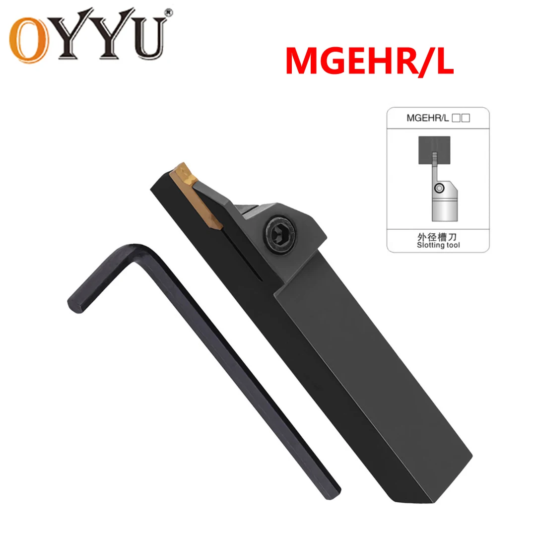 OYYU Grooving Tool Holder MGEHR1010 MGEHR1212 MGEHR1616 MGEHR2020 MGEHR2525 MGEHR3232 External Slotting Lathe MGMN150 MGMN200