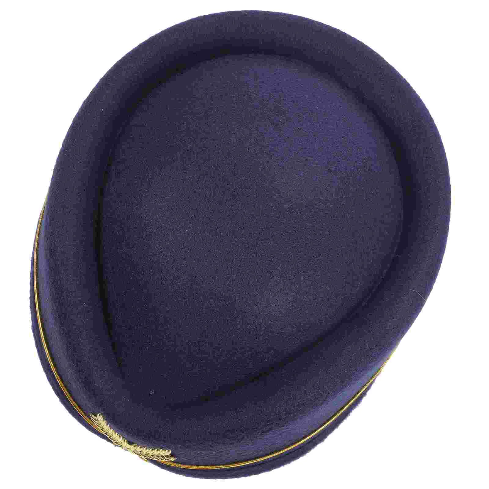 Pilot Stewardess Hat Ladies Hats Decorative Cosplay Accessory Woolen Cap Flight Attendant Costume