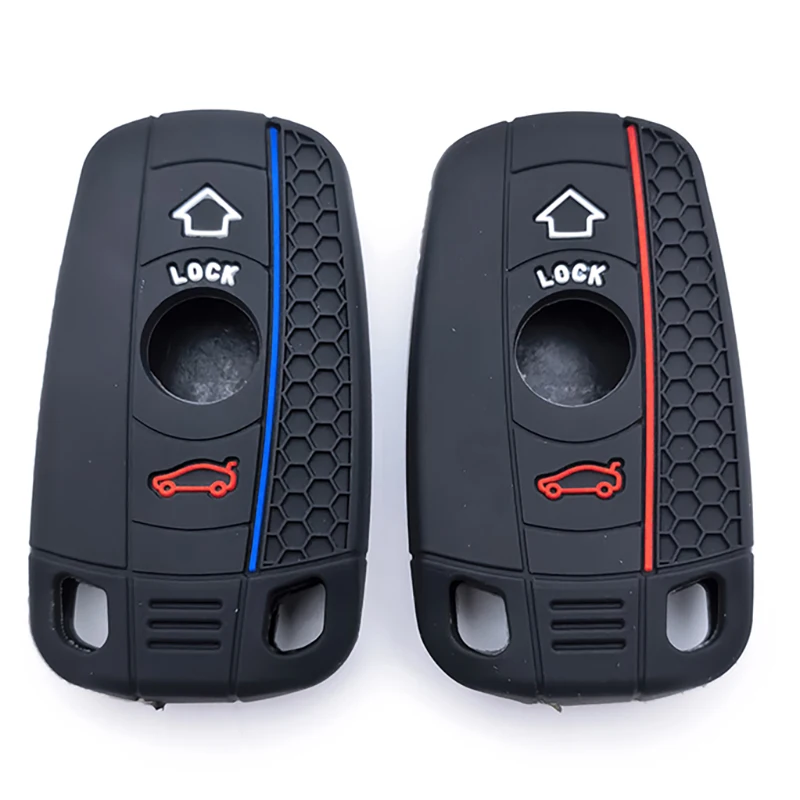 Capa protetora de silicone para chave de carro, acessórios fob para bmw e60 e61 e70 e81 e87 e90 e91 e92 x1 x5 x3 1 3 5 6 séries z4