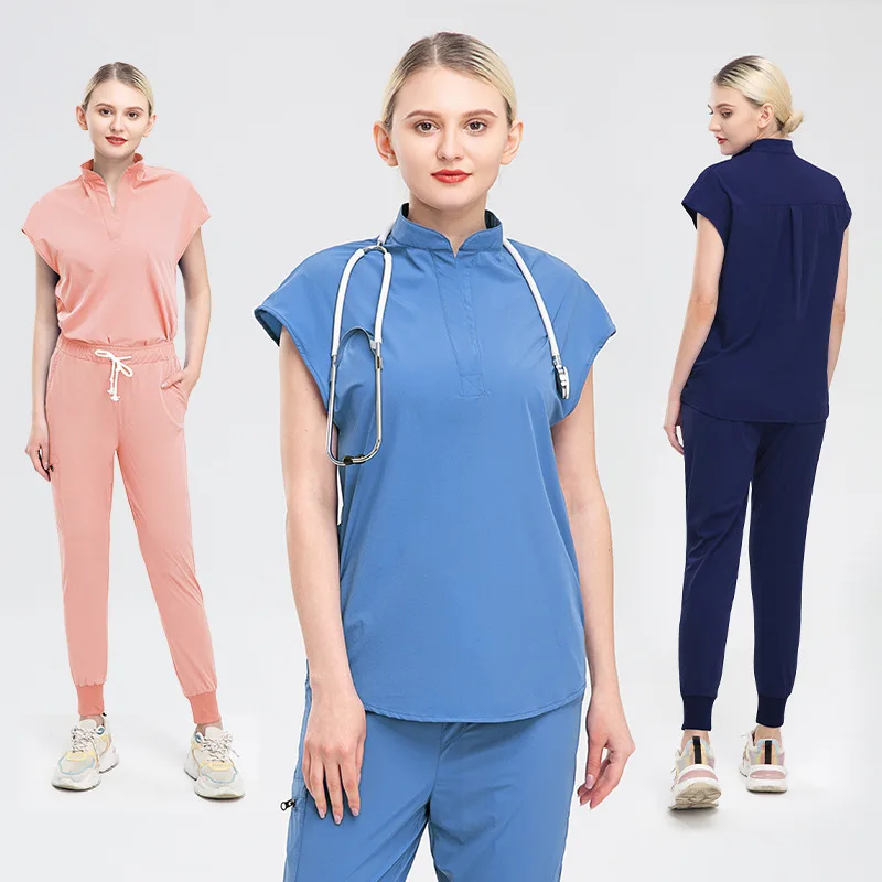 Short Sleeved Summer Elastic Quick Drying Surgical Suit, Female Beauty Salon Doctor And Nurse Hand Wash Suit