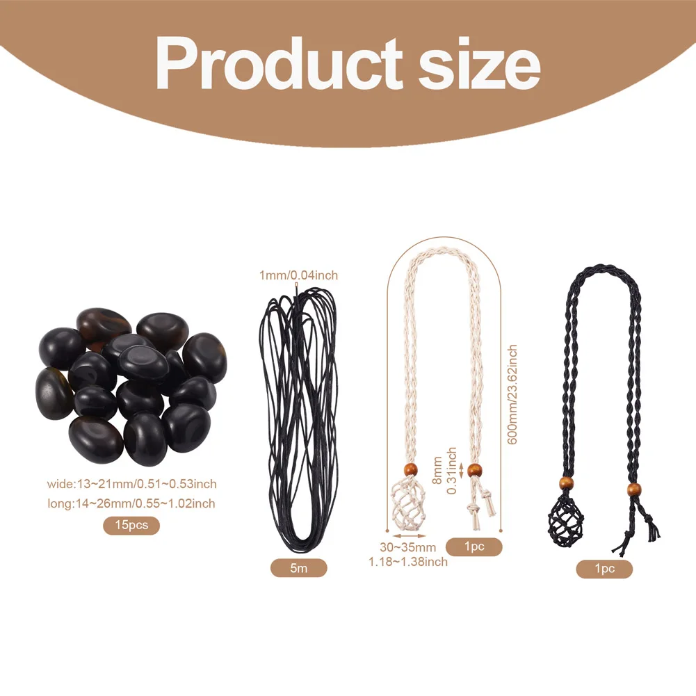 Kissitty DIY Stone Beads Braided Bracelet Necklace Making Kit With Waxed Cotton Thread Cords for Bracelet Neckalce Jewelry