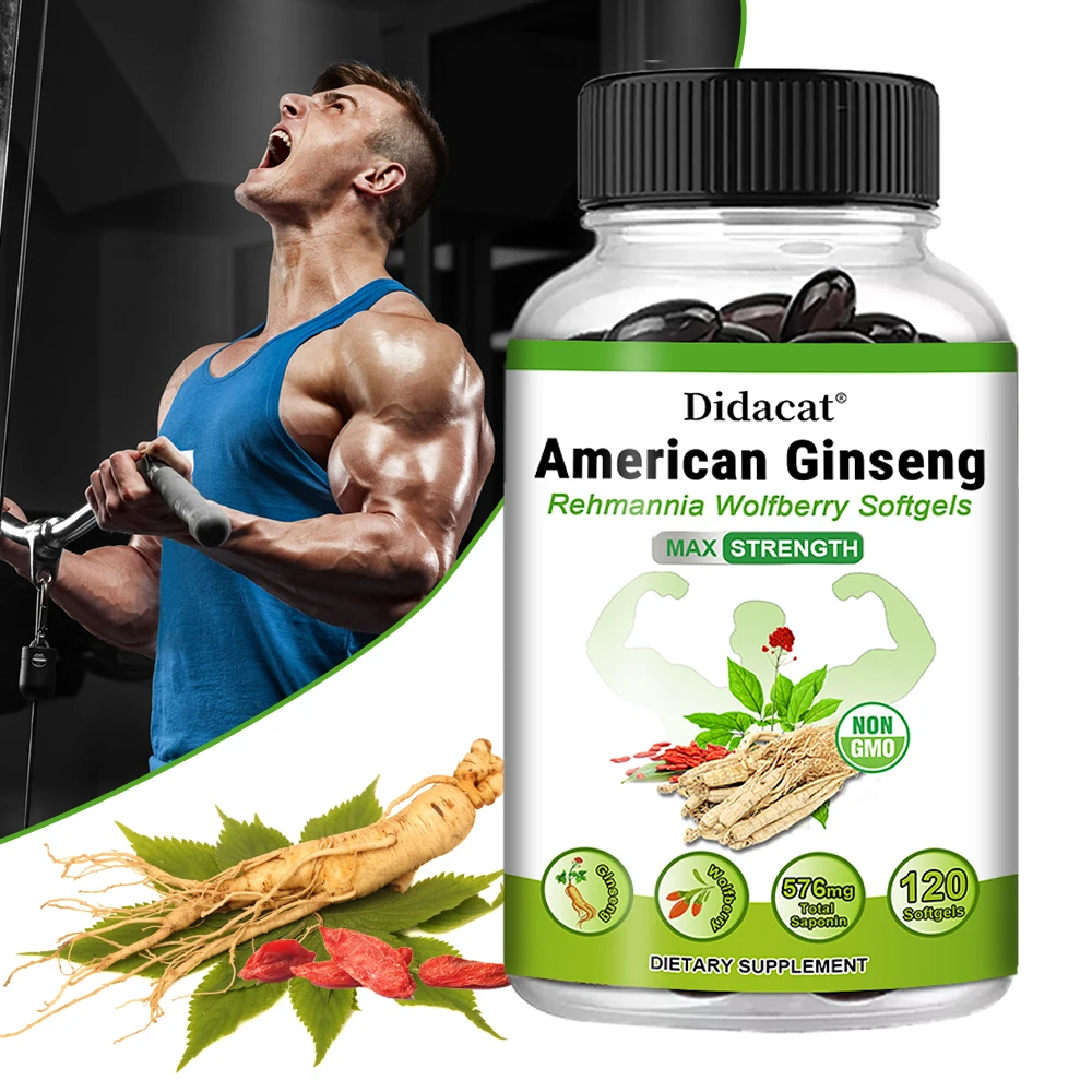 

Organic American Ginseng Capsules- Natural Energy Supplements, Focus & Performance, Boost Immunity and Regulate Blood Sugar