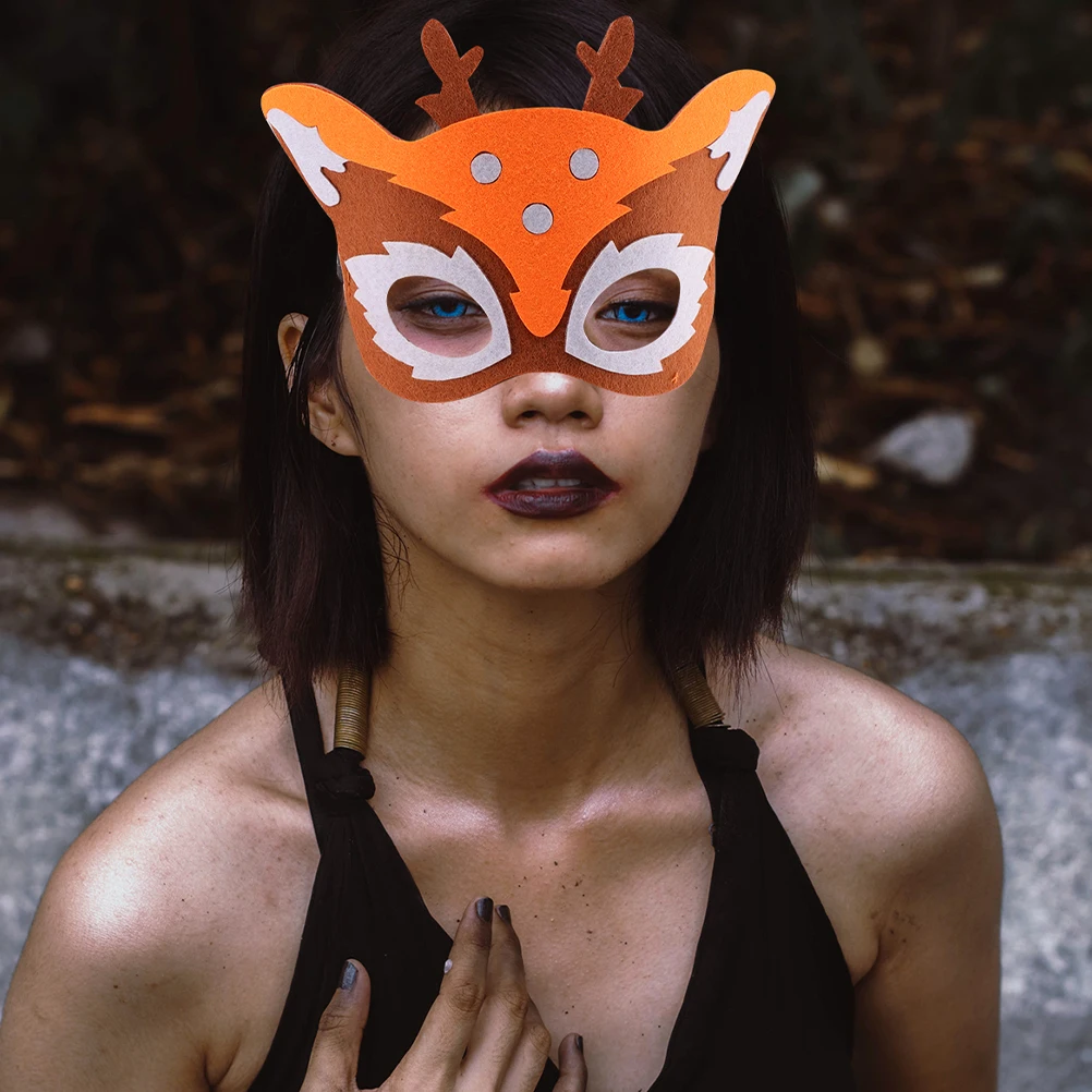 หน้ากากสัตว์ทำจากผ้าสักหลาด 5 ชิ้น ใช้ซ้ำได้สำหรับงานคาร์นิวัล งานแฟนซี งานวันเกิดเด็ก ของชำร่วยงานคอสเพลย์ หน้ากากสัตว์ทำจากผ้าสักหลาด