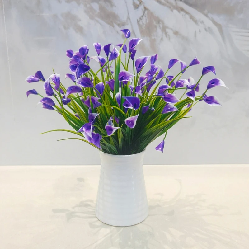 Artificial Flowers with Stem Fake Mini Calla Lily Flowers Picks Table Arrangements Gift for Home Office Decoration