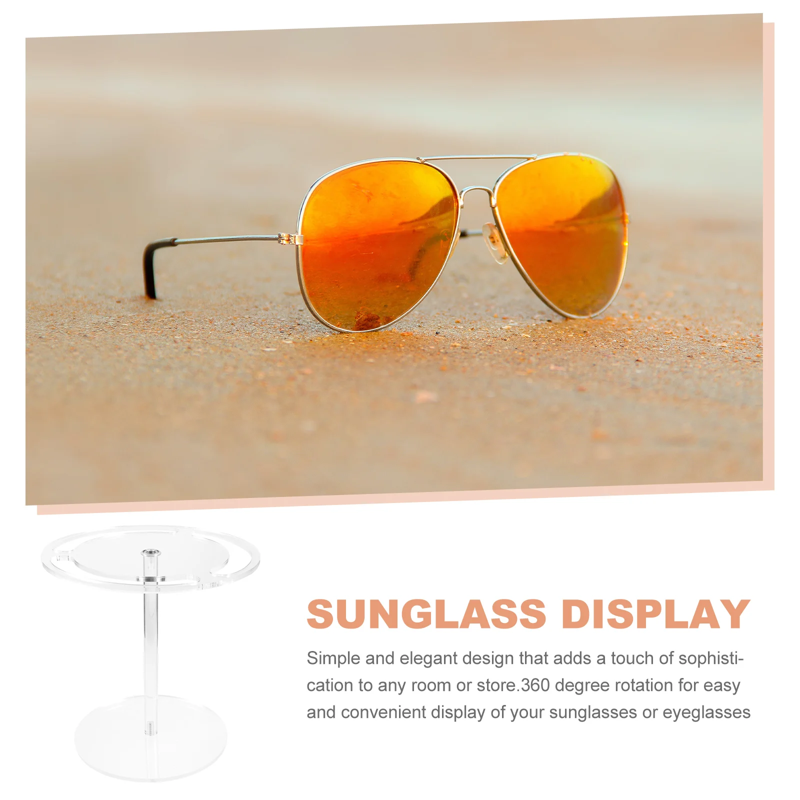 

Eyewear Stand Organizer Acrylic 360 Degree Rotating Sunglasses Display Holder Multi-Functional Space Saving Sunglasses Stand