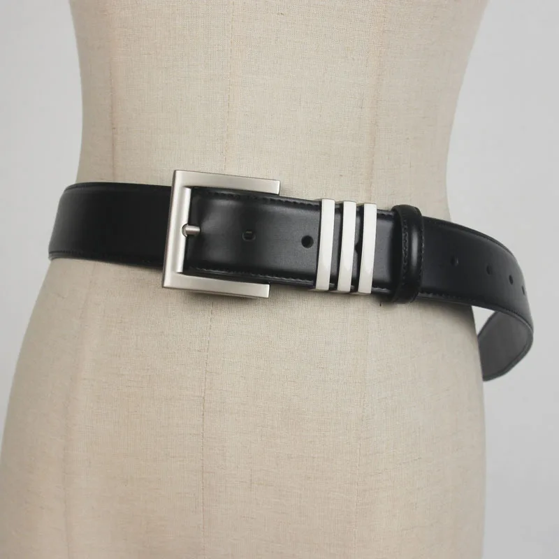 

Новый женский ремень из натуральной кожи, ремень с квадратной пряжкой в корейском стиле, женские универсальные модные дизайнерские ремни