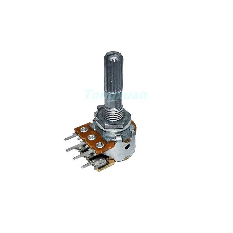 1pc ALPS RK163 50K 100K Audio Amplifier Amp Volume Dual-unit Rotary HIFI Potentiometer 50KAx2 100KAx2 6Pins 25MM Plum Shaft