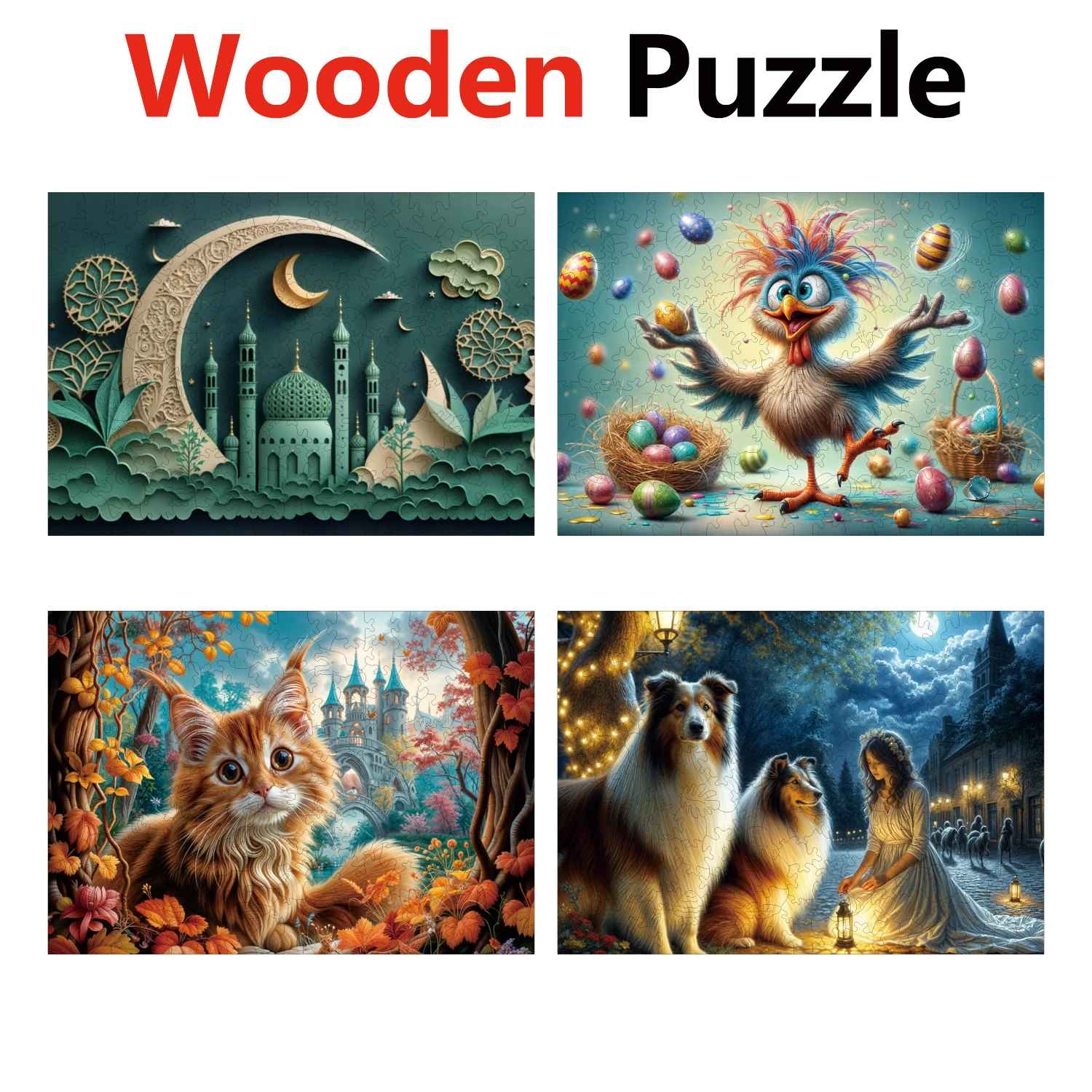 

Moon Chicken Fur Dog Animal Puzzles High Quality Jigsaw Puzzle Wooden Puzzle Best Christmas Gift