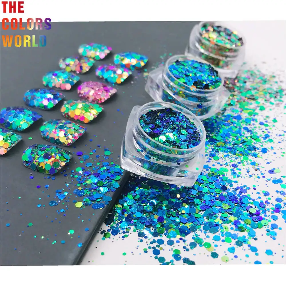 TCT-384 Chameleon Shift Color Chunky Nail Glitter Nail Art Decoration Face Painting Makeup Tumbler Crafts Festival Accessories