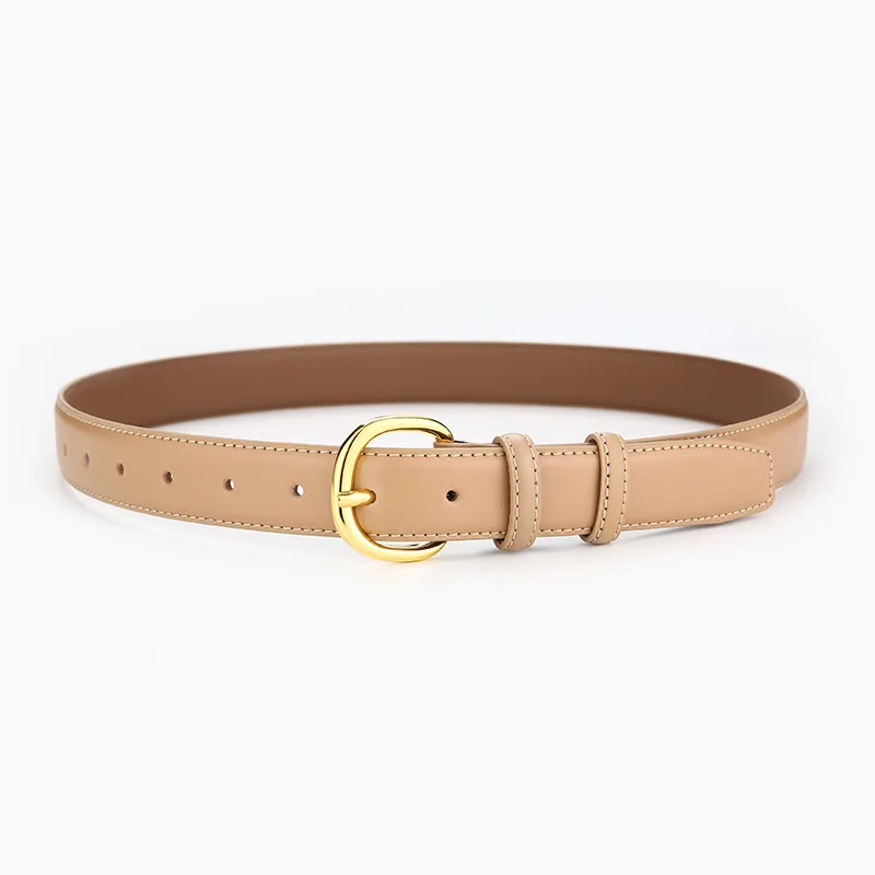New women's leather buckle belt, casual and versatile retro belt, Japanese buckle jeans belt, decorative belt
