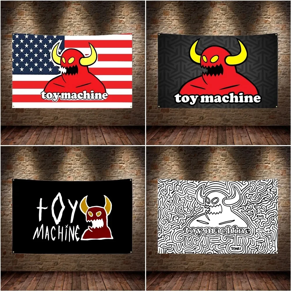 Toy Machines Skate Flag Polyester Digital Printing Banner For Bedroom Wall Art Tapestry Decoration Flag