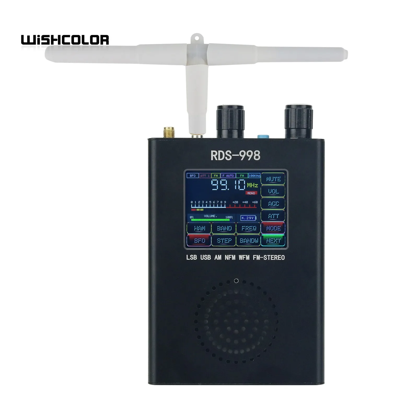 Imagem -02 - Hamgeek-receptor de Rádio Ecrã Táctil a Cores fm mw lw sw Ssb Usb Lsb Bfo Rds-998