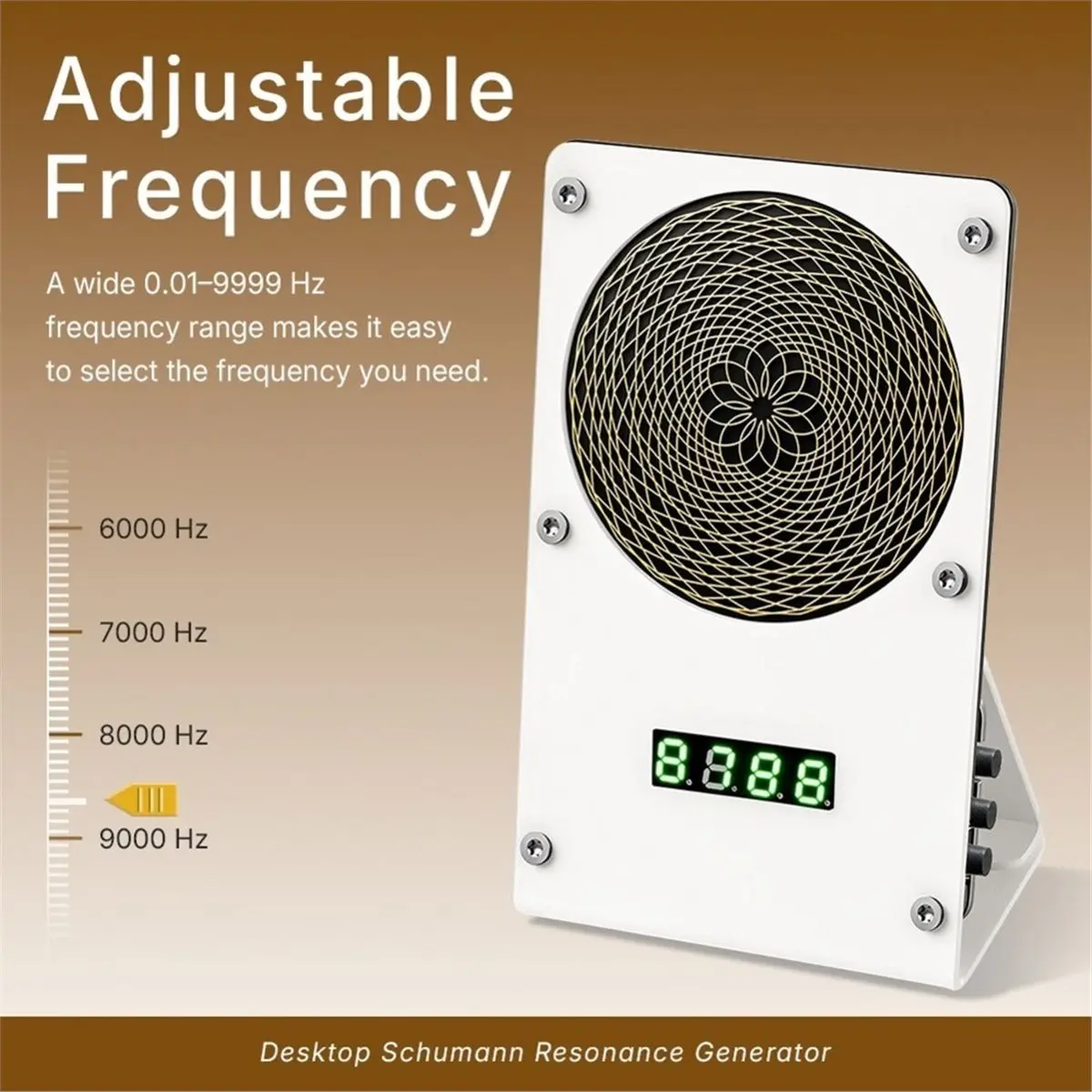 Desktop 7.38Hz Resonance Generator Adjustable Frequency 0.0Hz-9999Hz Sine-Wave Output TYPE-C Powered