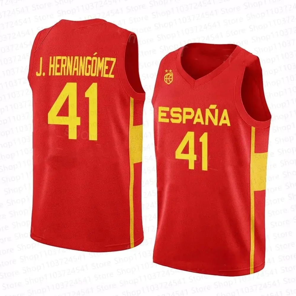 2024 new Spanish men\'s basketball jersey sleeveless summer basketball fan sports jersey quick-drying sportswear