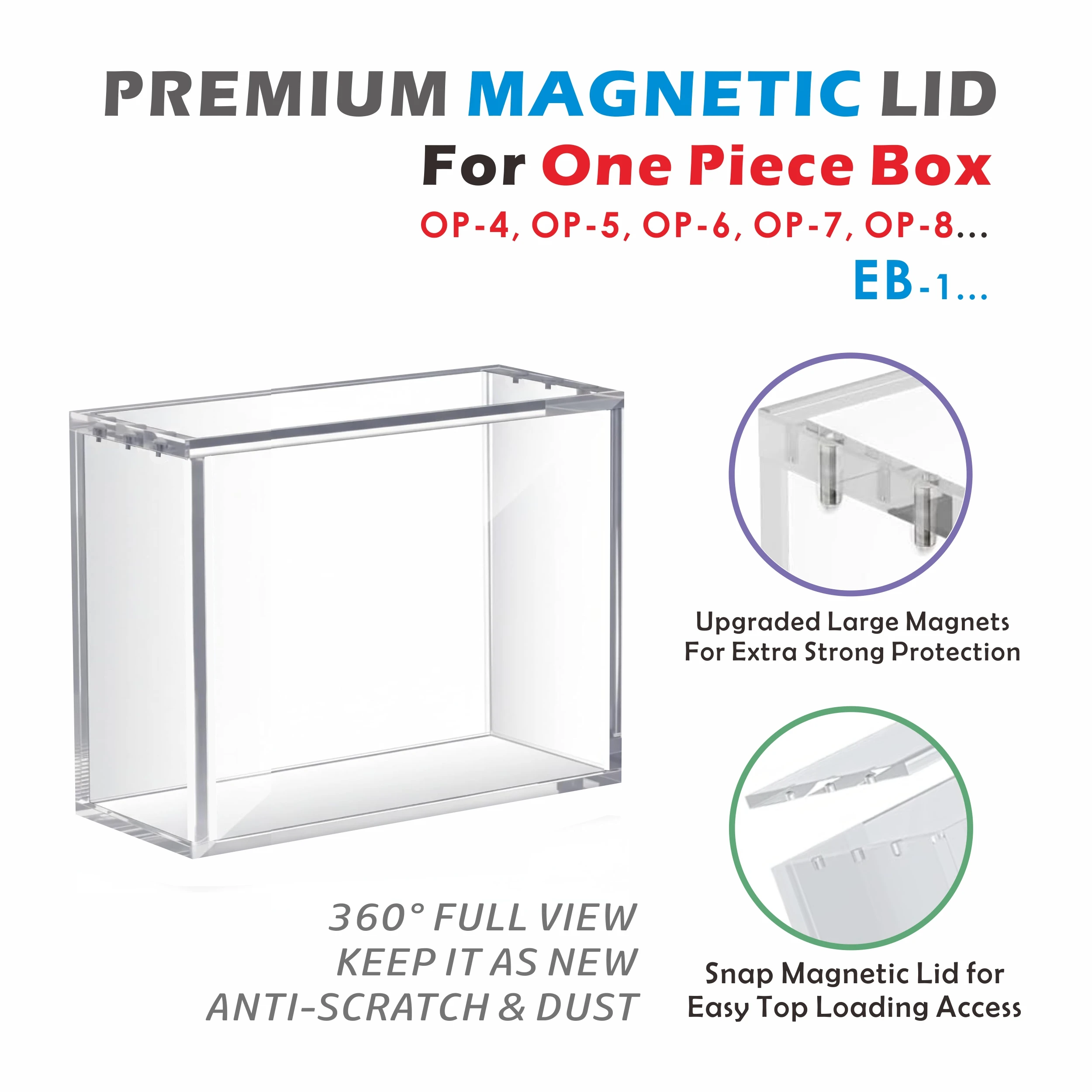 حافظة عرض مغناطيسية من الأكريليك لقطعة واحدة باللغة الإنجليزية (متوافقة مع: OP-4، OP-5، OP-6، OP-7، OP-8... EB-1...)