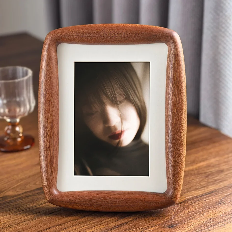 6-10inch Solid Wood Black Walnut/Sapele Photo Frame Mortise and Tenon Round Corner Beech Picture Frame Couple Display Home Decor