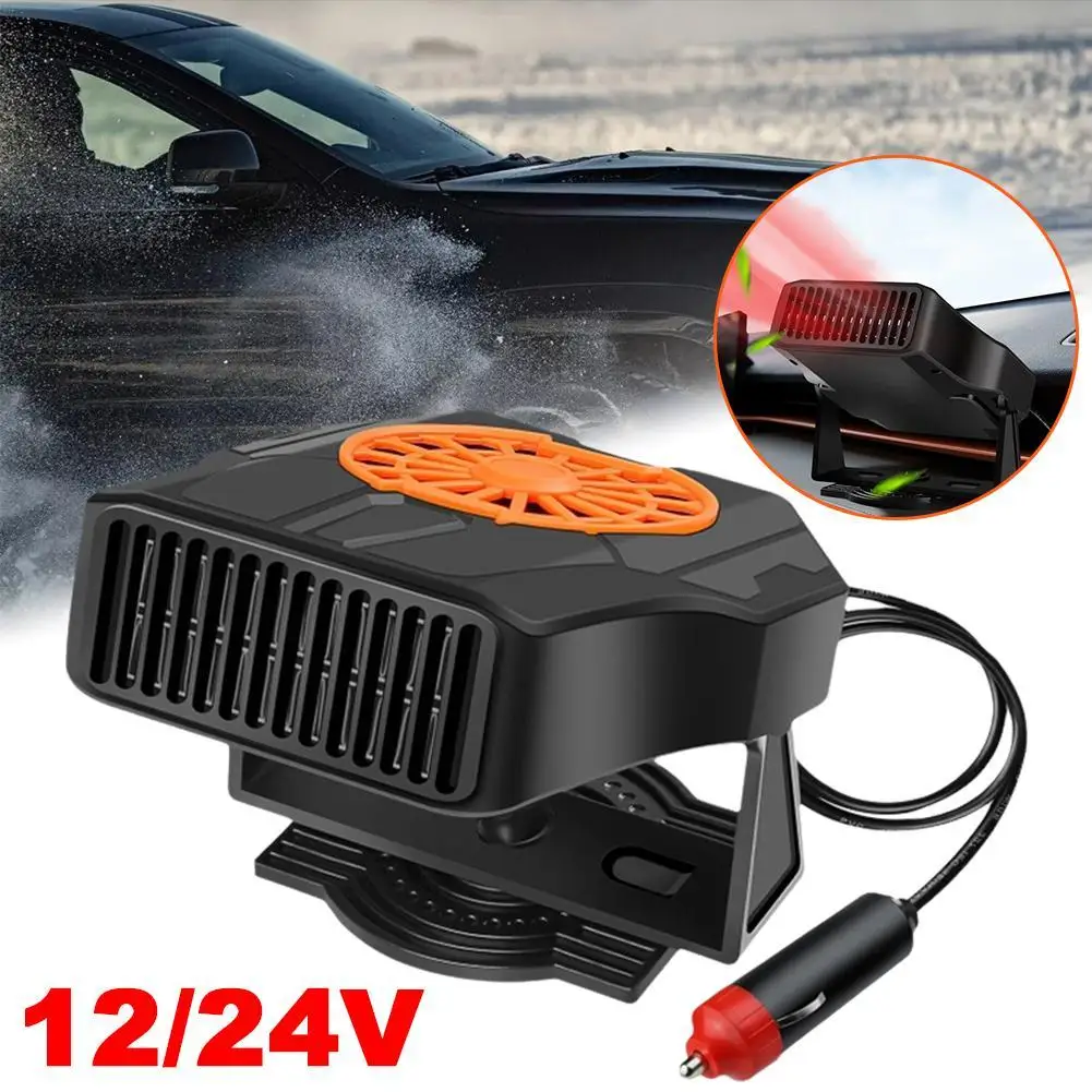 12/24V Portable Electric Dryer 360 Rotating Auto Windscreen Defroster Demister Car Heater Defogging Defrosting Heating Fan