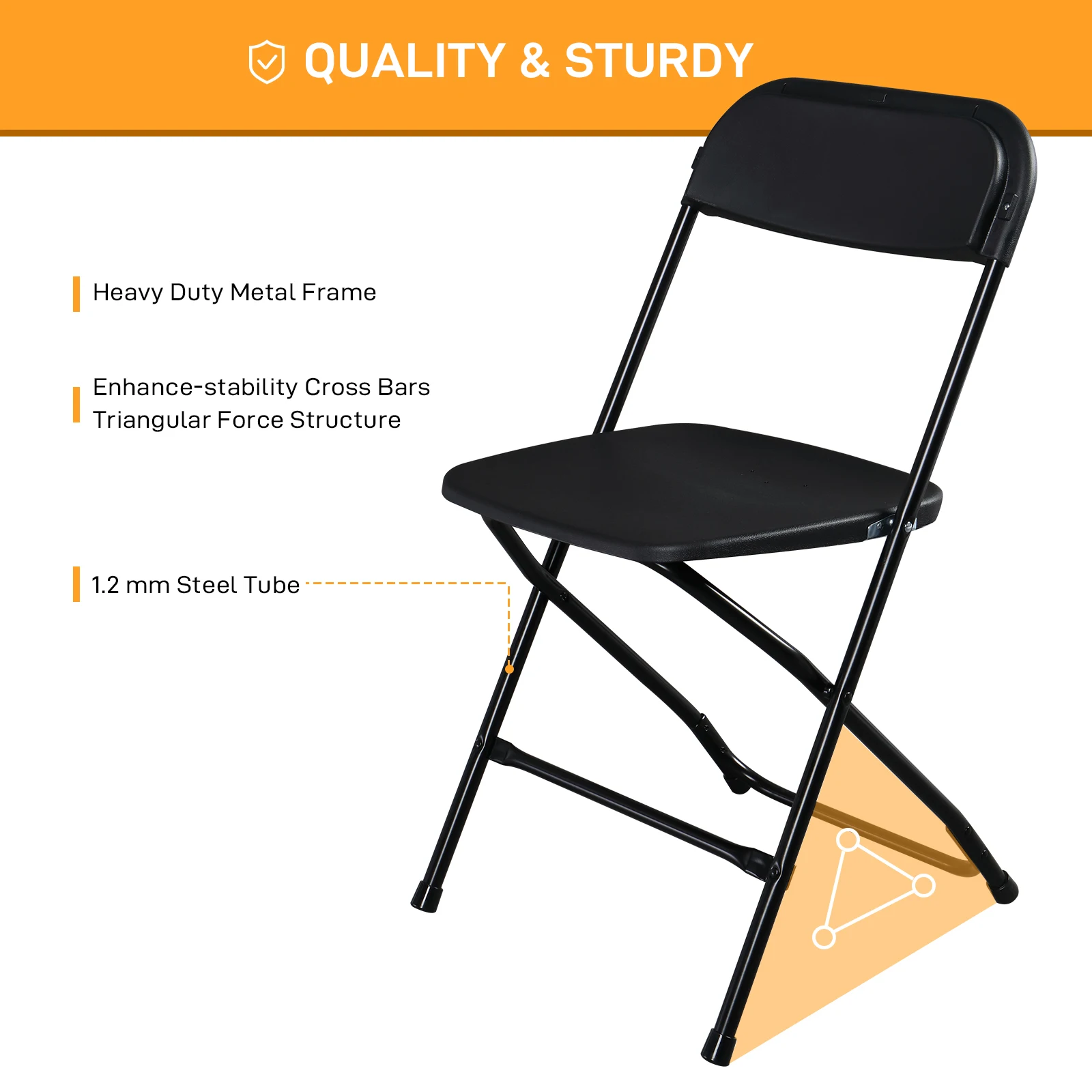 

10 Classic Garden Plastic Folding Chairs for Injection Molding, Black