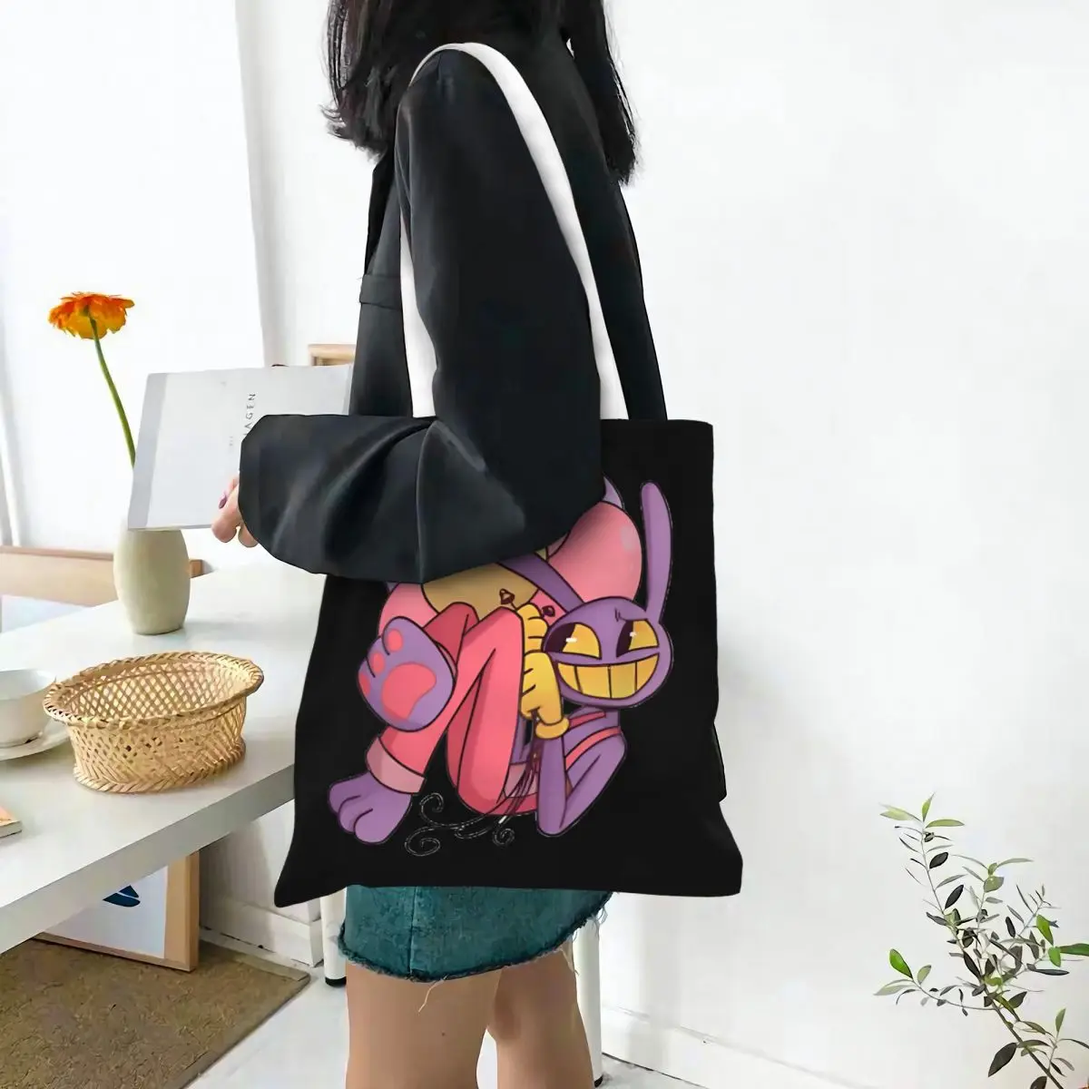 The Amazing Digitals Circus Jax Canvas Tote Bag Fashion Large Capacity Shopping Bag for Unisex School Bags