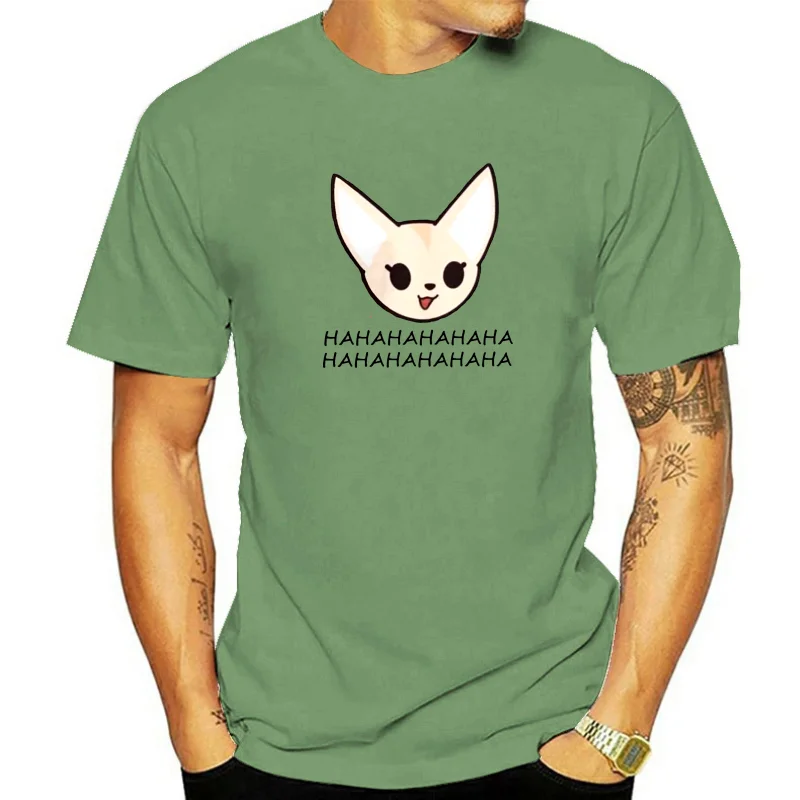 Fenneko Haha Aggressive Retsuko Tee Shirts Crewneck Purified Cotton T Shirt Leisure Men Trendy T-Shirts Short Sleeve Cute Fun