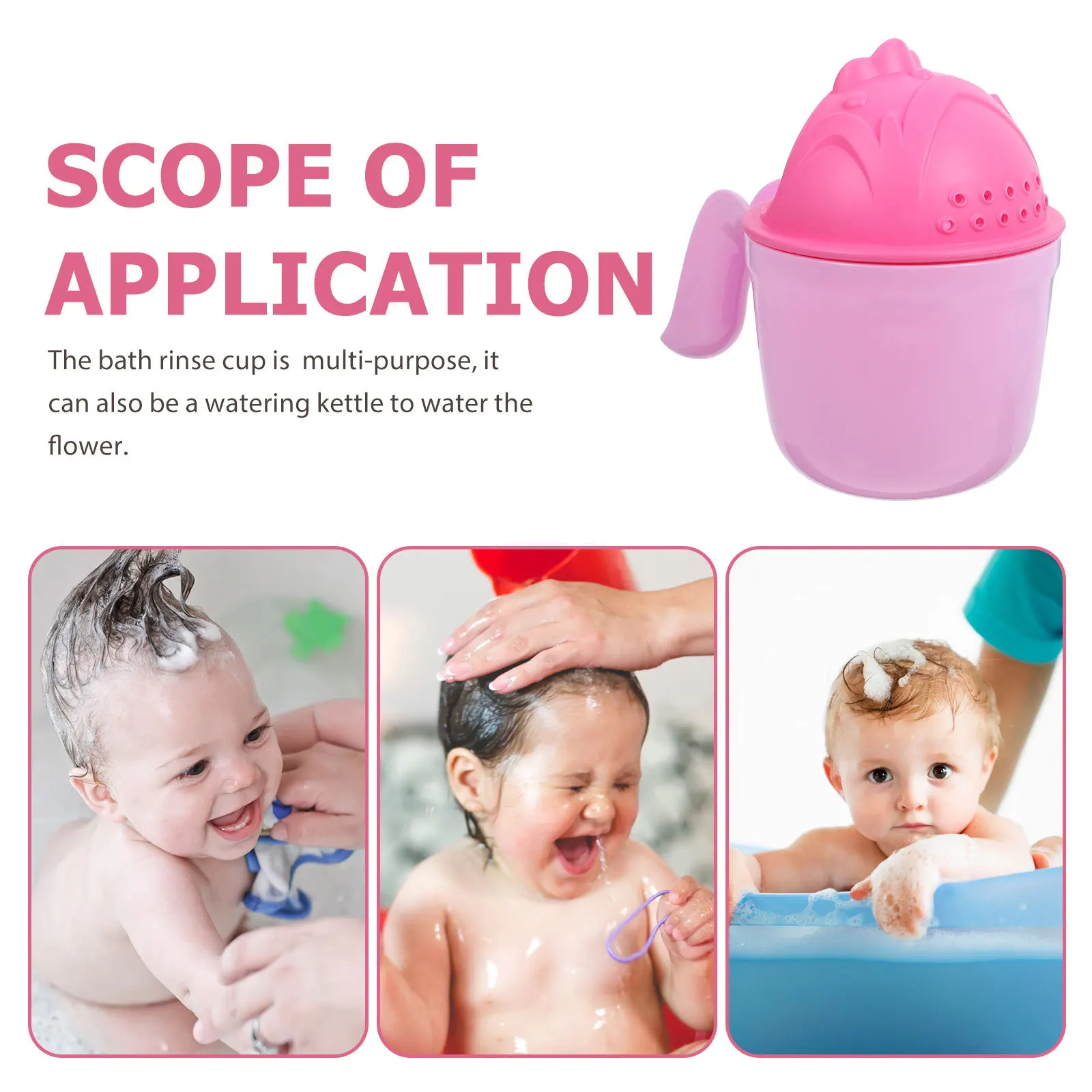 

2 шт., чашка для ополаскивания ванны, шампунь для мытья волос, ополаскиватель с водопадом, эргономичная ручка, мультяшный дизайн для купания, чашки для ванны