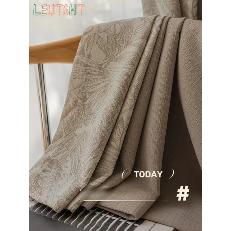 

Custom Size Milk Tea BrownHerringbone Window Curtains for Living Room Bedroom Blackout Cortinas Luxury Home Decor