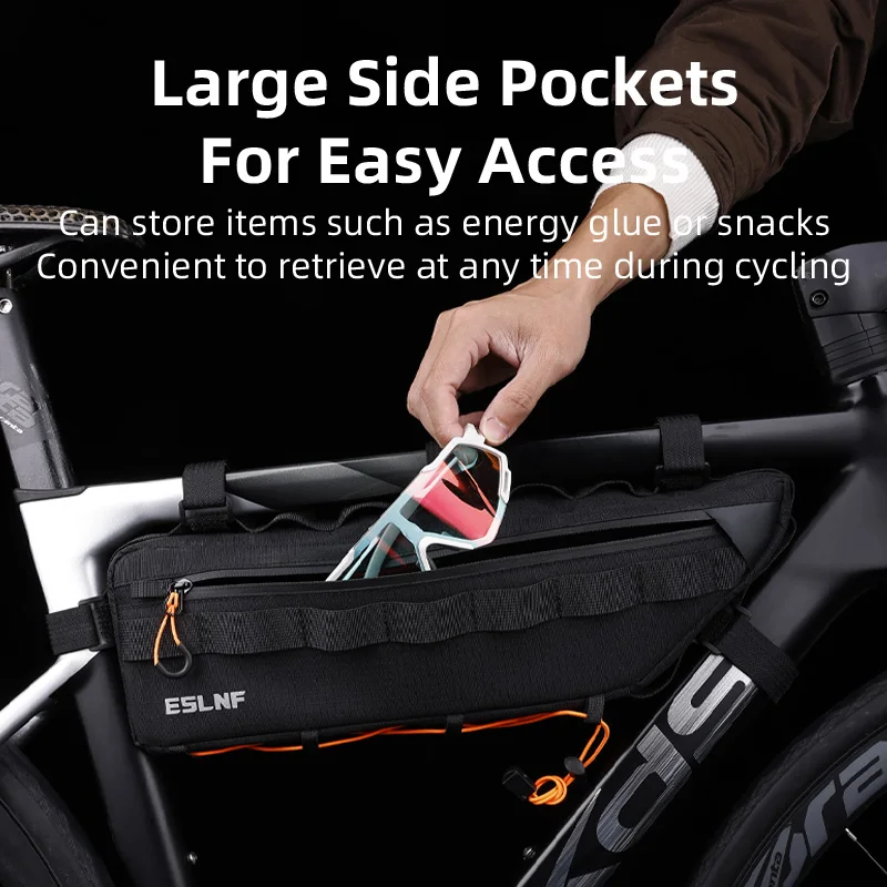 Borsa triangolare per bicicletta ESLNF, borsa da telaio impermeabile per MTB e bici da strada, borsa portaoggetti per telaio.