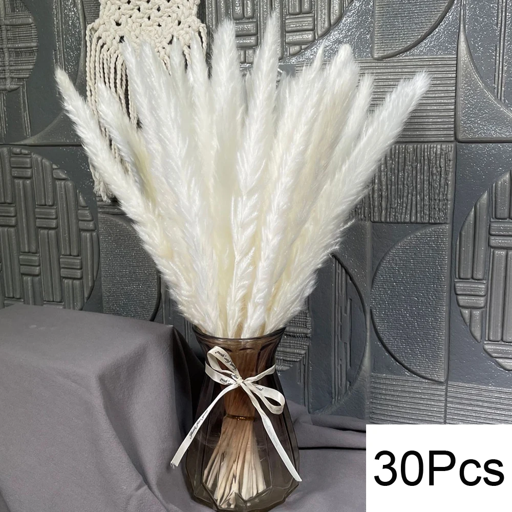 Natuurlijke Pampas Gedroogde Bloemen Boeket voor Boho Home Vaas Decor Bunny Konijn Staarten Gras Kunstbloem Bruiloft Decoratie