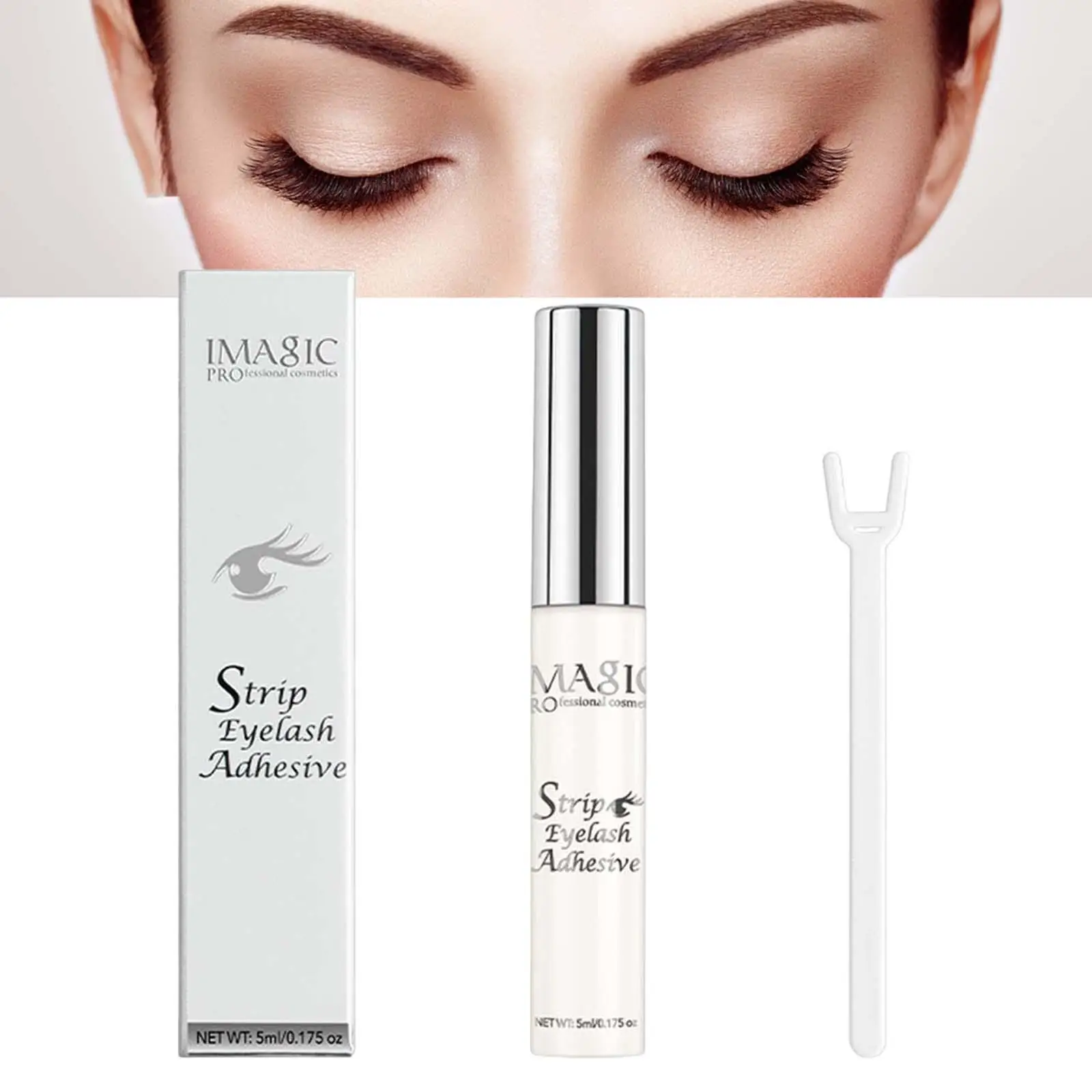 5ml False Eyelash Glue Double Eyelid Glue with Y Shape Stick Strong Hold Sweatproof Long Lasting Natural for Salon Beauty Girls