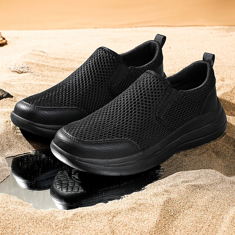 YRZL Men's Footwear 2025 Summer Mesh Walking Shoes Breathable Sneakers Non Slip Comfortable Loafers Casual Sports Shoes for Men