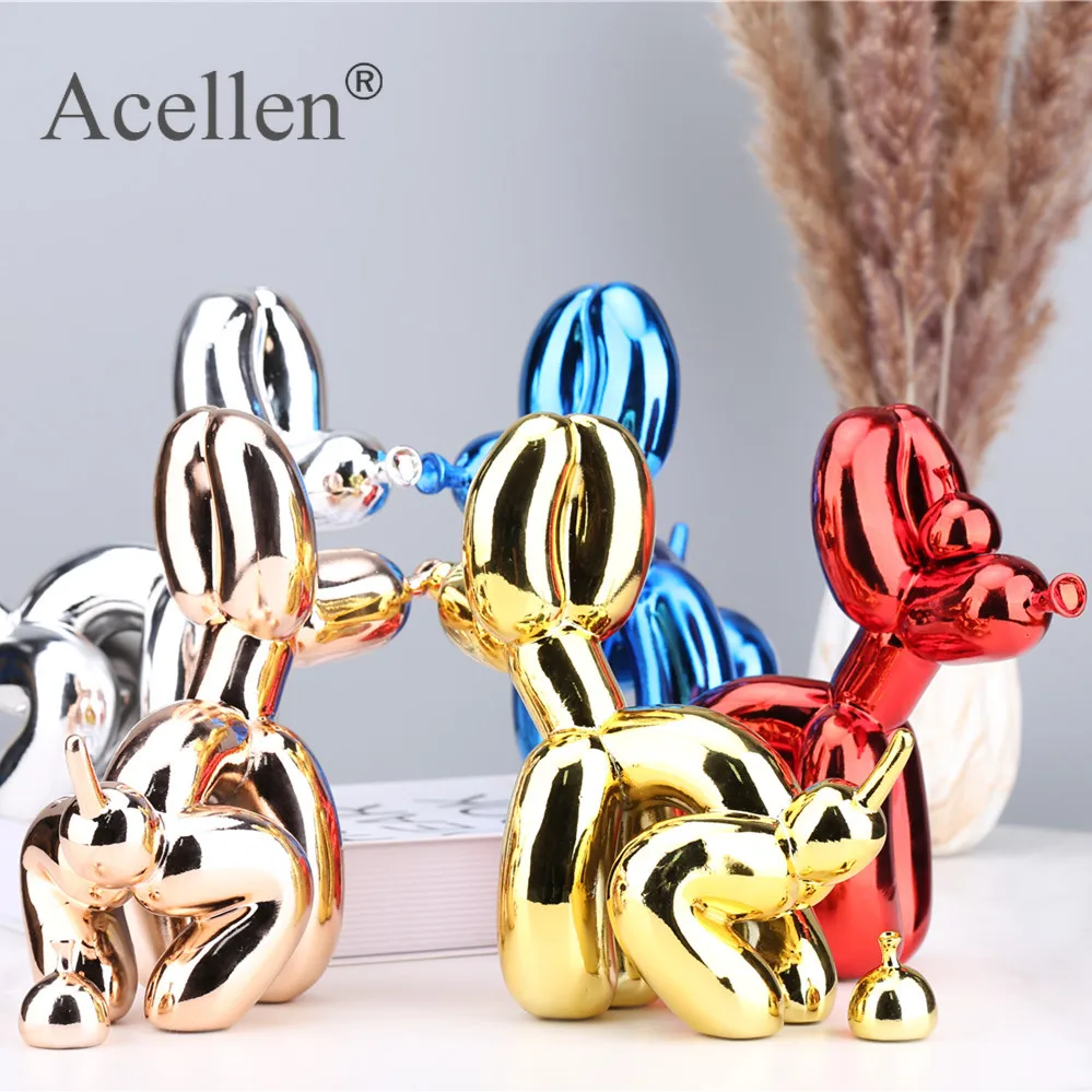 Creative Pooping Balloon Dog Statue Home Decor Modern nordic Cute Animal Resin Art Sculpture Crafts Desktop Decoration Ornaments