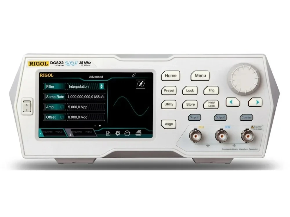 Rigol DG822 - 25 MHz Function / Arbitrary Waveform Generator, 2 Channel 4.3