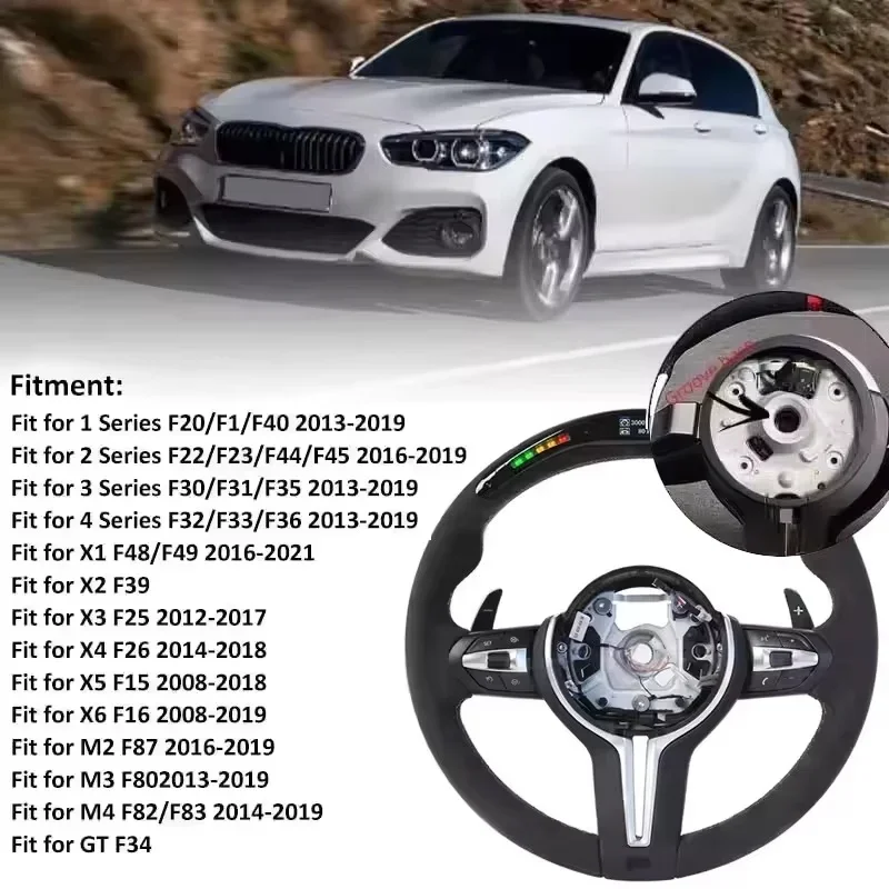 Car Steering Wheel Carbon Fiber Leather For BMW F32 F30 340i F10 535i F32 F20 F36 F22 M4 F82 X5 F15 F80 M3 F11 F31 Accessories view 5
