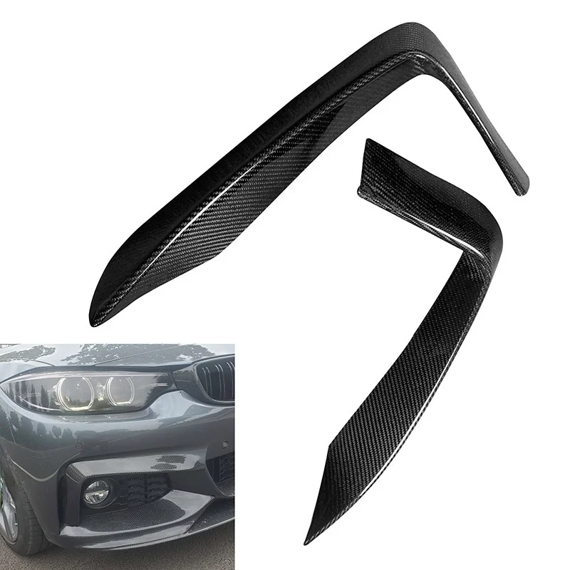 Car Carbon Fiber Sticker for BMW 4 Series F32 F33 F36 Front Bumper Upper Corner Cover Sticker HeadLamp Eyebrows Trims Stickers