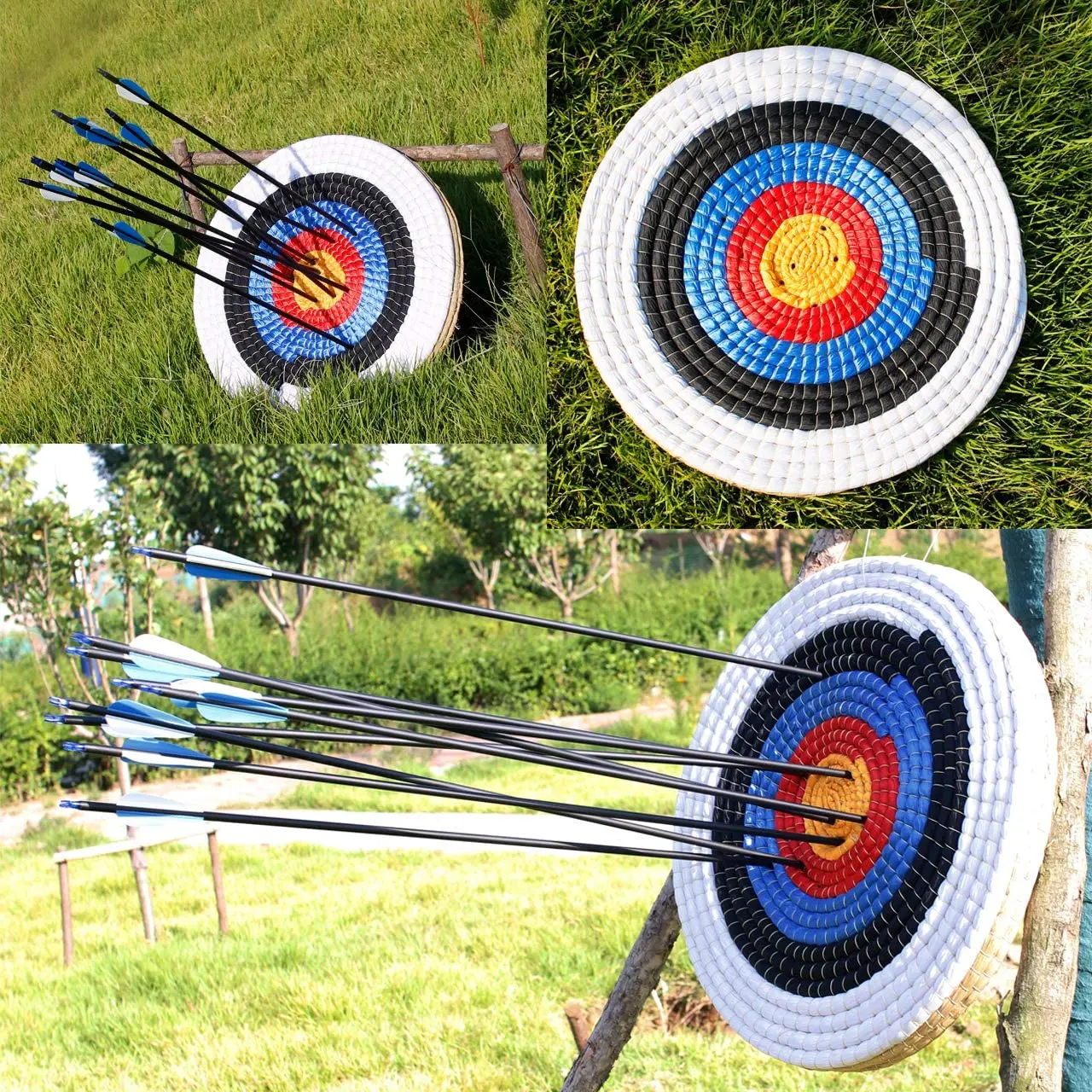 Traditional Solid Straw Round 3 Layers Hand-Made Archery Target Face for Recurve Bow Longbow Shooting Practice with Face