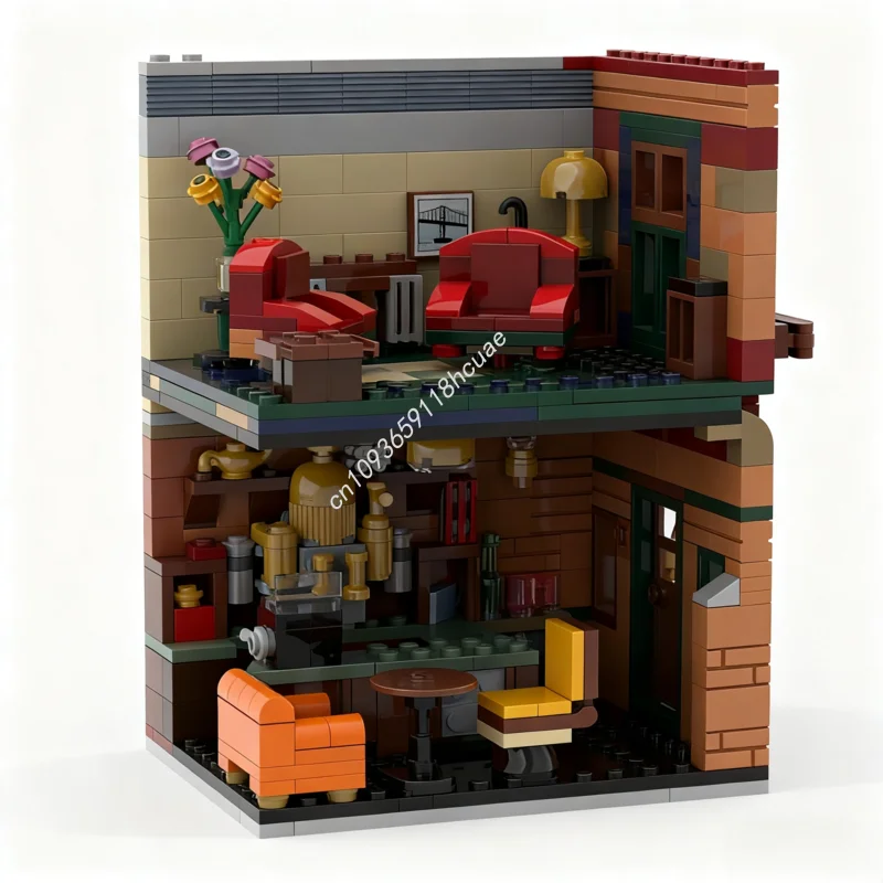 515 stücke MOC Bäcker Straße Café nan Modell Bausteine Ziegel kreative DIY idee handwerk spielzeug Geburtstag Architektur Weihnachten geschenke