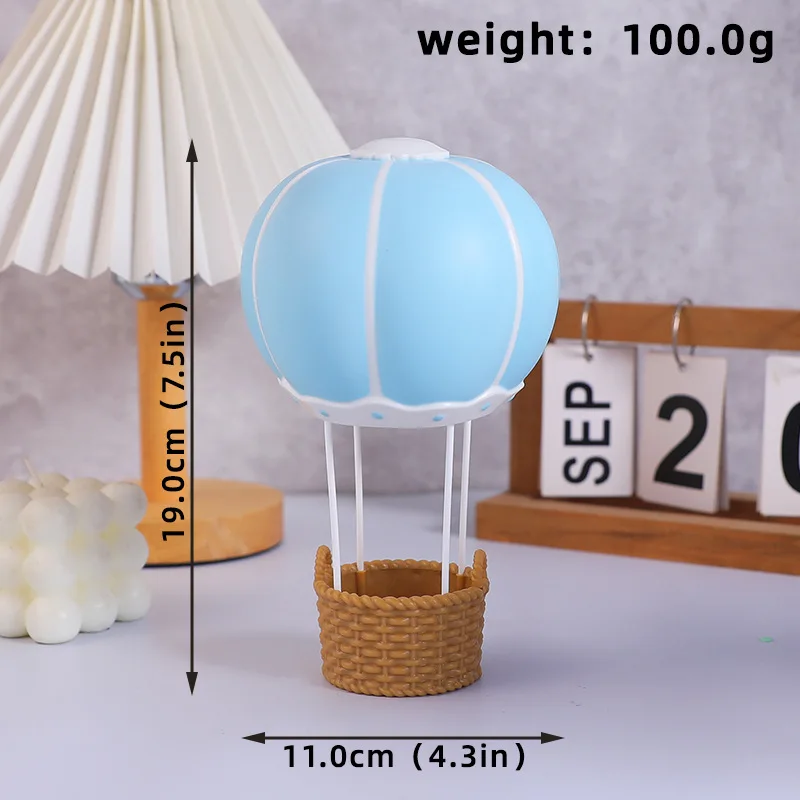Hot Air Balloon Cake Topper Green Pink Blue Bear Cake Topper Gender Reveal Party Cake Decoration Baby Shower Birthday Supplies