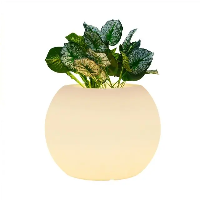

2026 Garden Planter DesignCustom Eco-Friendly Light up LED Flower Pots Home Garden Decorative Luminous Plastic Flower Pot Wholes