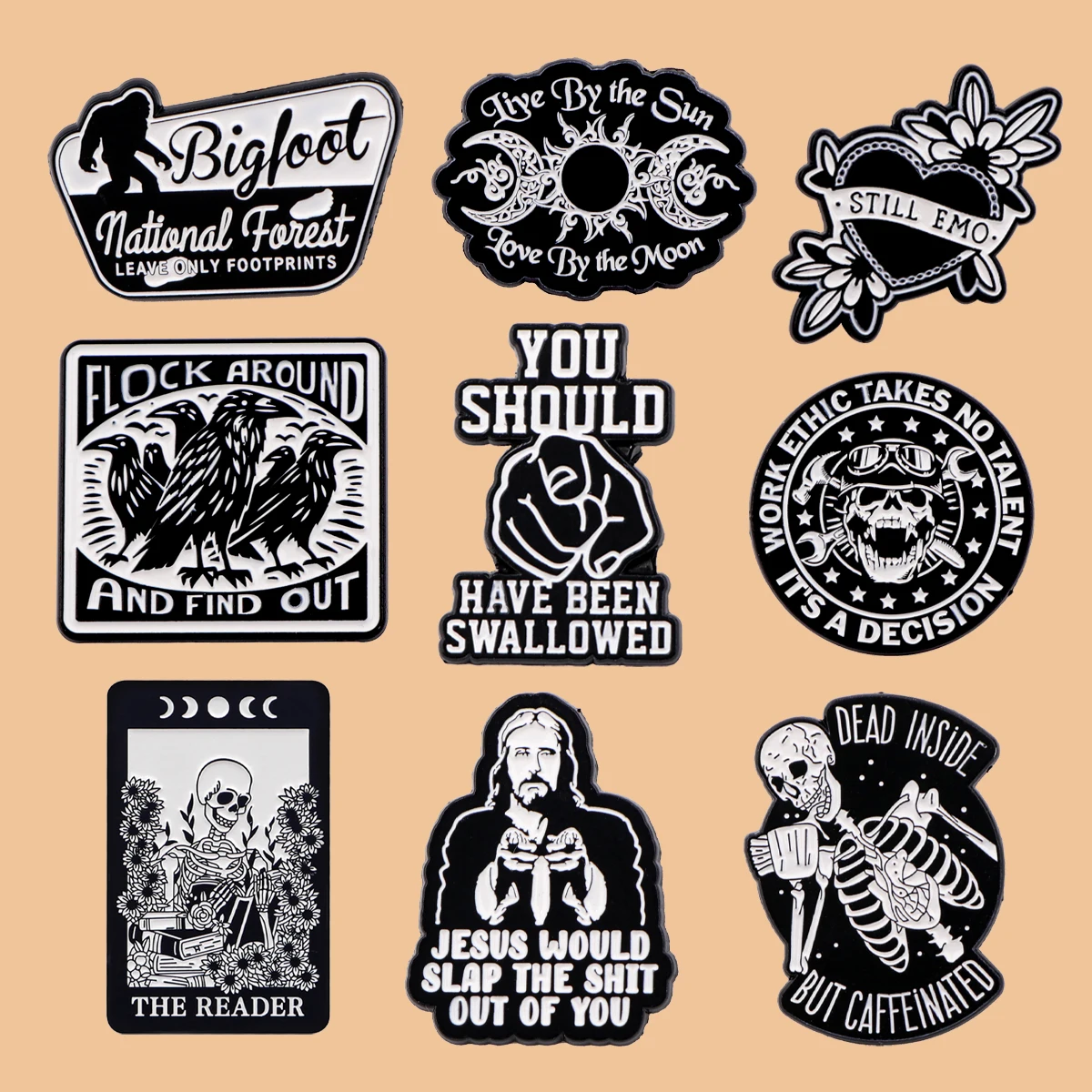 Halloween Skeleton Quotes Pins Cool Anime Badges Brooches for Clothing Enamel Pins Badges Jewelry Accessories Gifts for Friends