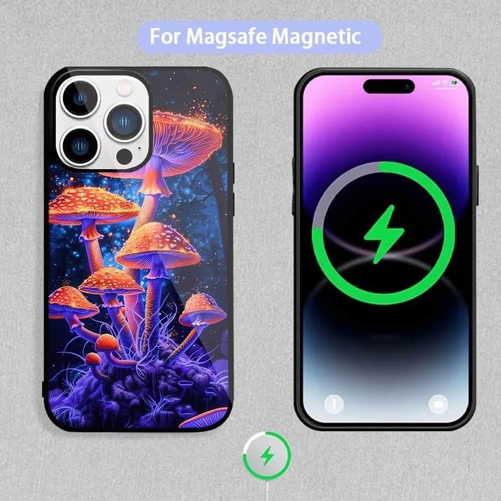 Trippy Psychedelic Art Phone Case For Magnetic Inductive Charging iPhone 11 12 13 14 15 Max Pro Mini Plus Shell