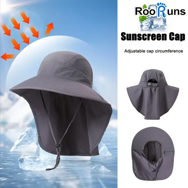 UV Protection Wide Brim Hat for Summer Outdoor Activities-Sun Protection Fishing Hat with Large Brim for Face &Neck Coverage