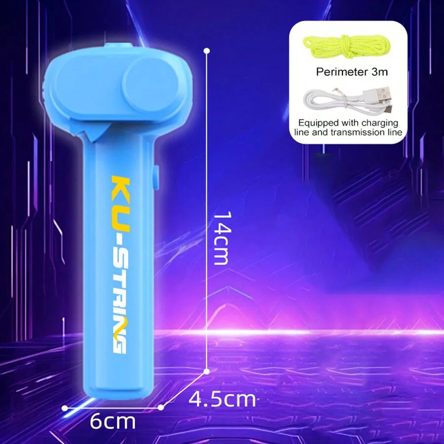 Launcher Loop Fidget Toy, touw-lanceerapparaat ZipString Handheld Verstelbare snelheid Lichtgevend touw Lasso Kind Volwassene Leuk spel spuit speelgoed