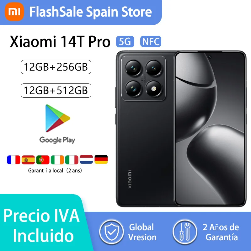 Xiaomi 14T Pro 5G NFC, MediaTek Dimensity 9300+, 144 Hz AI Display, 50 MP Camera, Wireless HyperCharge Technology, Charger not included